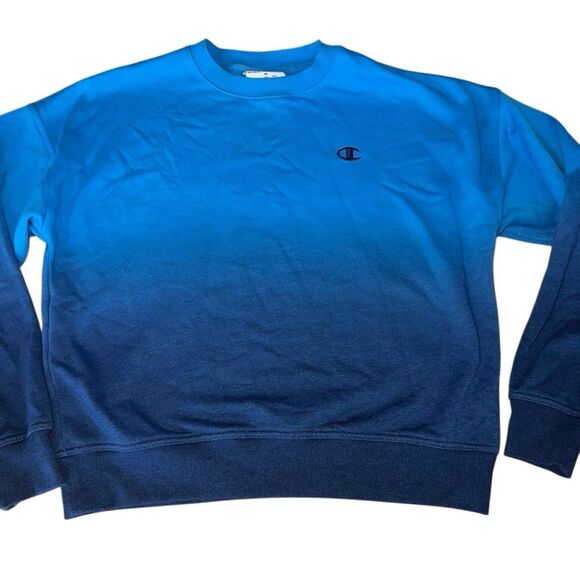 woman’s size medium champion sweatshirt ombré blue - Picture 1 of 3